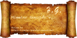 Himmler Gusztáv névjegykártya